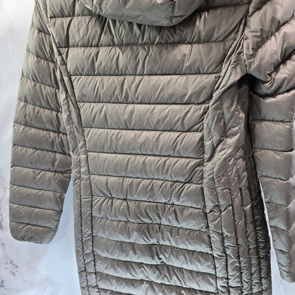 Aventura Down Puffer Jacket Womens XS Brown Parka Coat Hood Long FP Packable - Picture 8 of 15